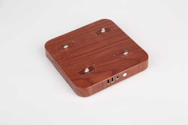 KiwiBox en bois de Palissandre chargeur 4 ports